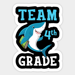 4th Grade Teacher Student Shirts Shark Back To School Gift Sticker